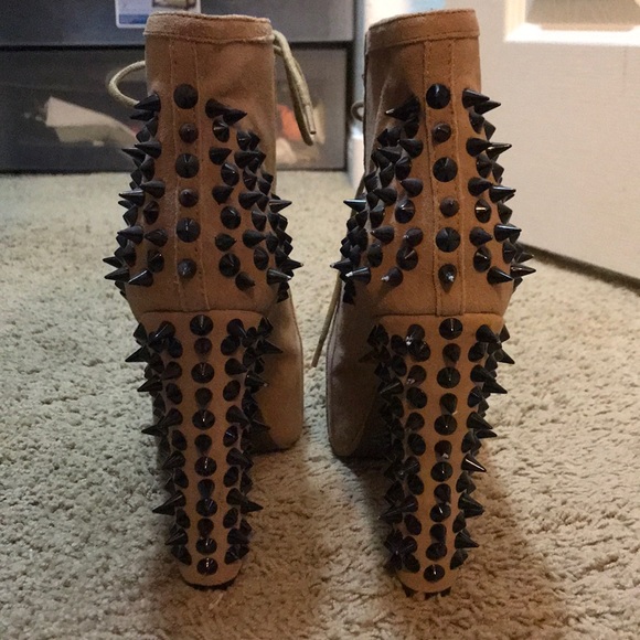 Jeffrey Campbell Taupe studded spiked lita sz 9 - Picture 4 of 5